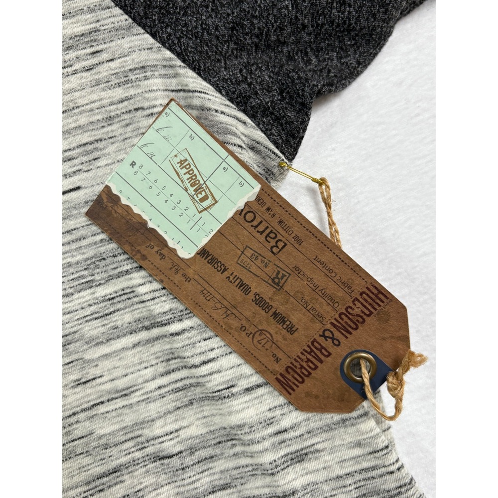 Hudson & Barrow Mens 3X Gray Space Dye Colorblock V-Neck T-Shirt NWT Big & Tall - Picture 5 of 7